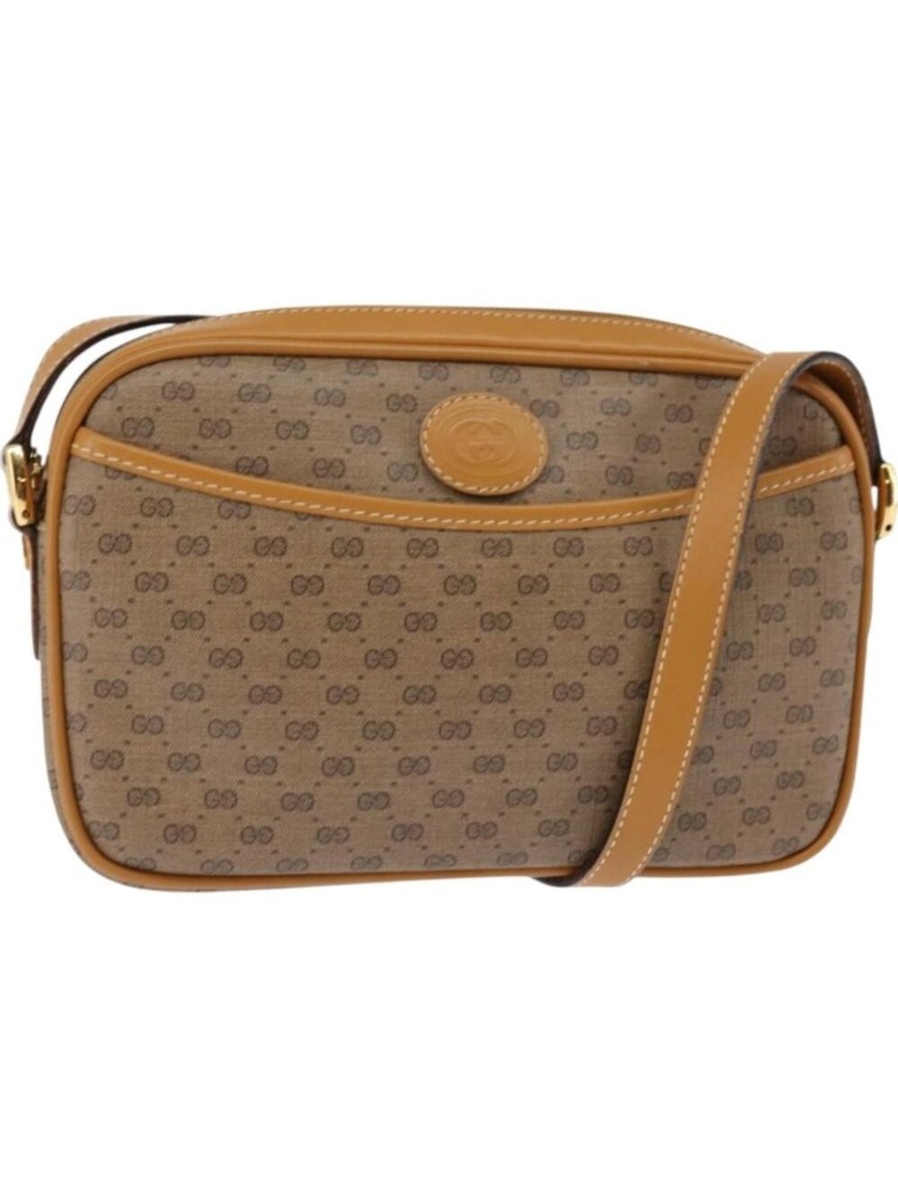 GUCCI Micro GG Supreme Shoulder Bag PVC Beige Gold 007 56 0095